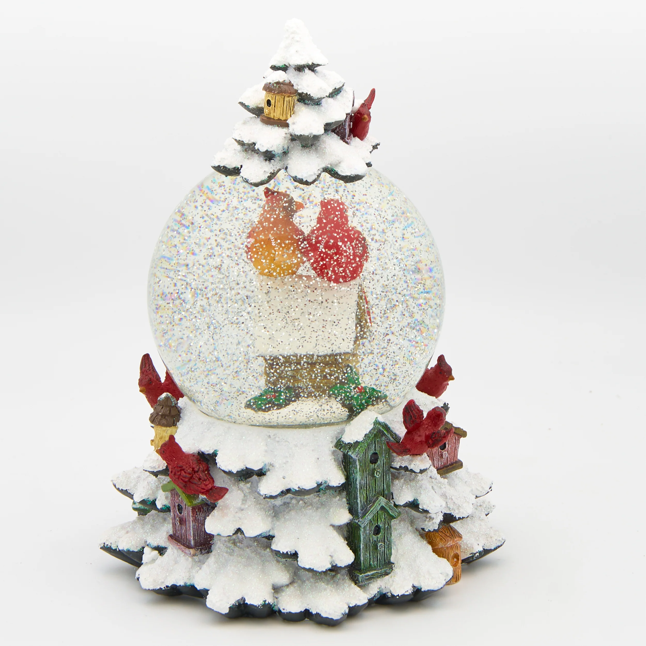 Glitterdome Lighted Swirl Cardinal Scene - Image 2