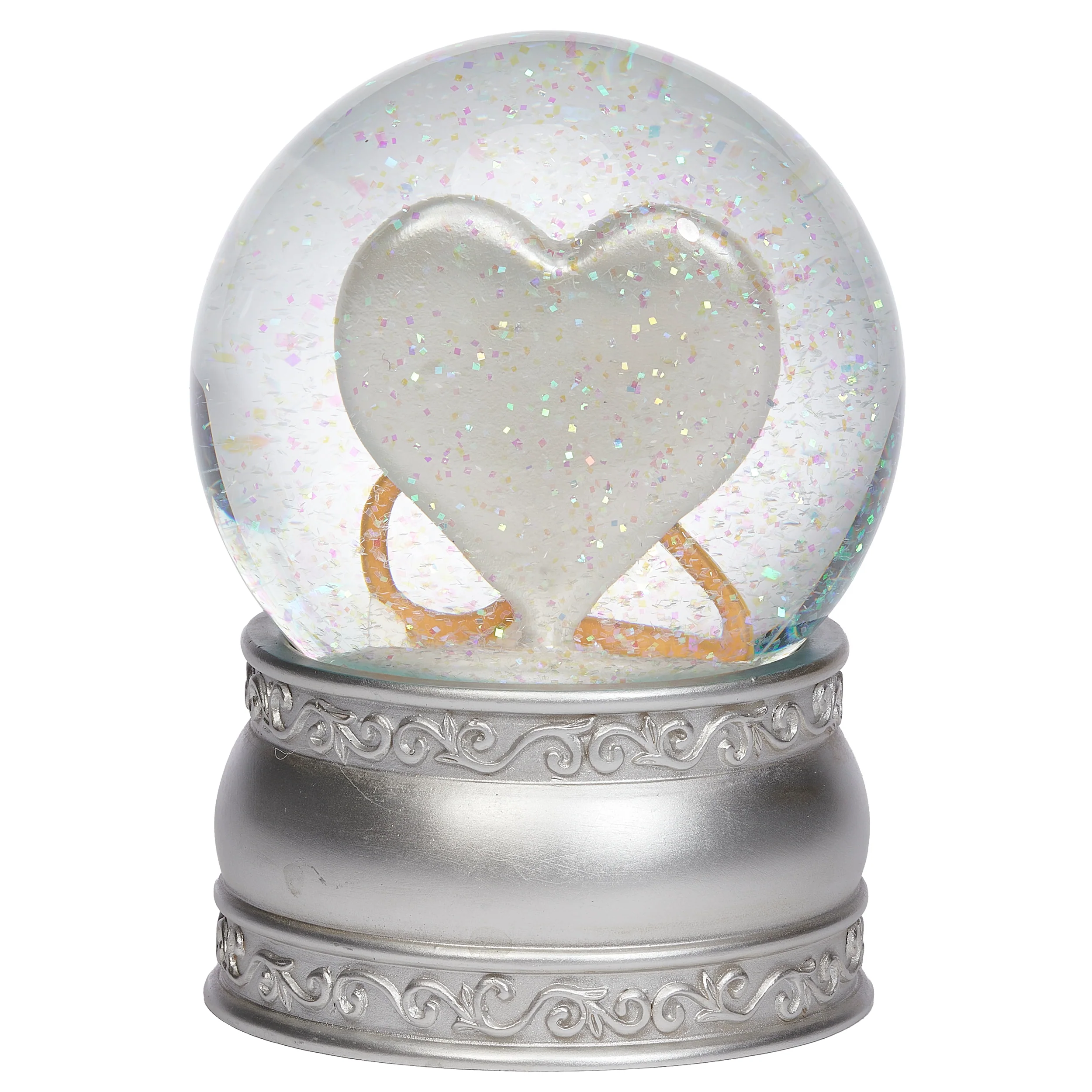 Glitterdome 25th Anniversary Lighted Silver Heart - Image 3