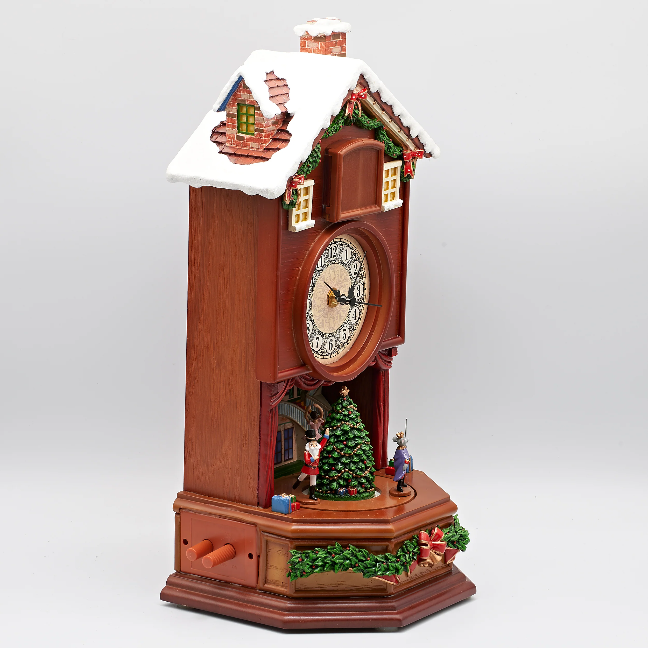 Amusements Lighted Musical Clock with Rotating Nutcracker Ballet Scene - Image 2