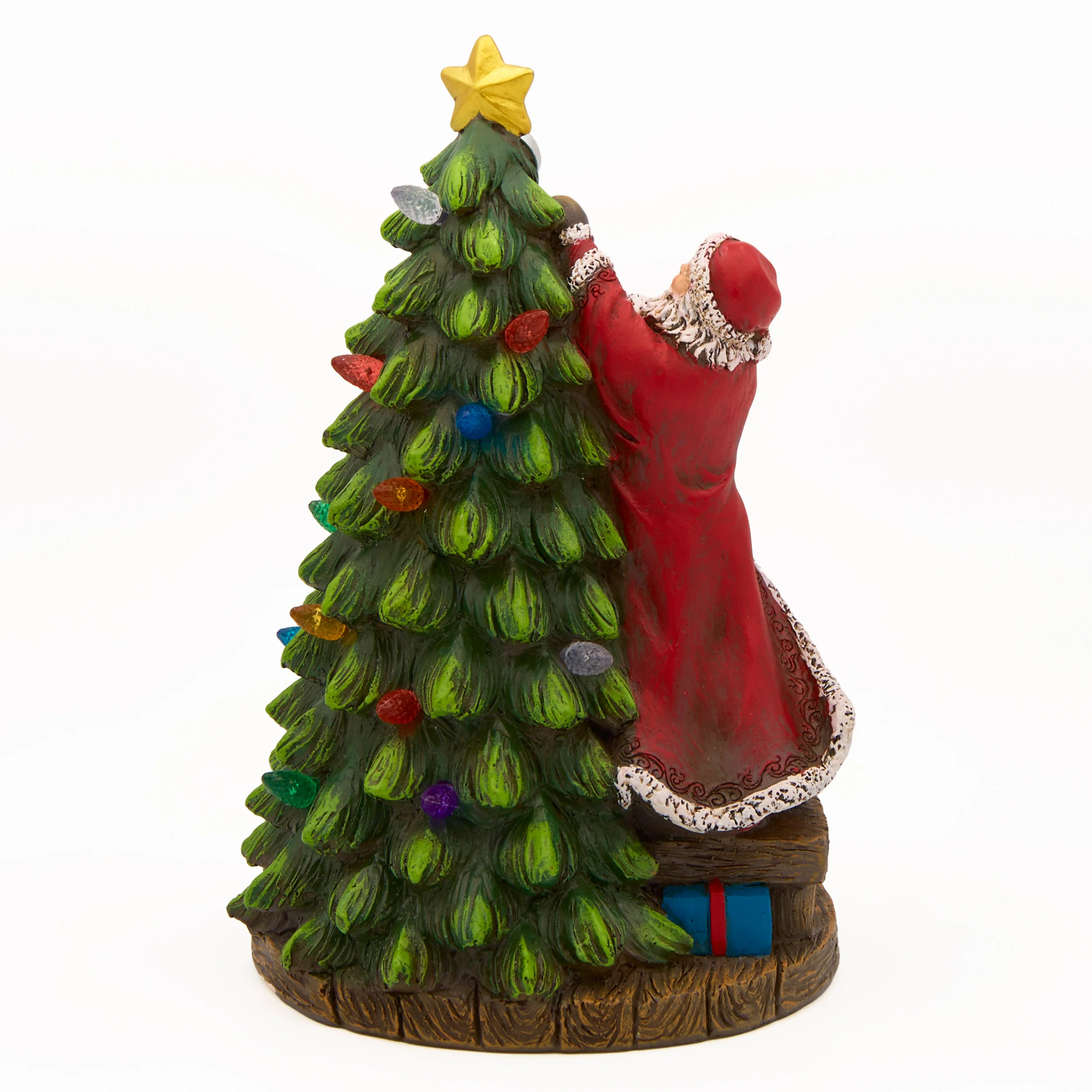 Lighted Santa Decorating Christmas Tree - Image 3
