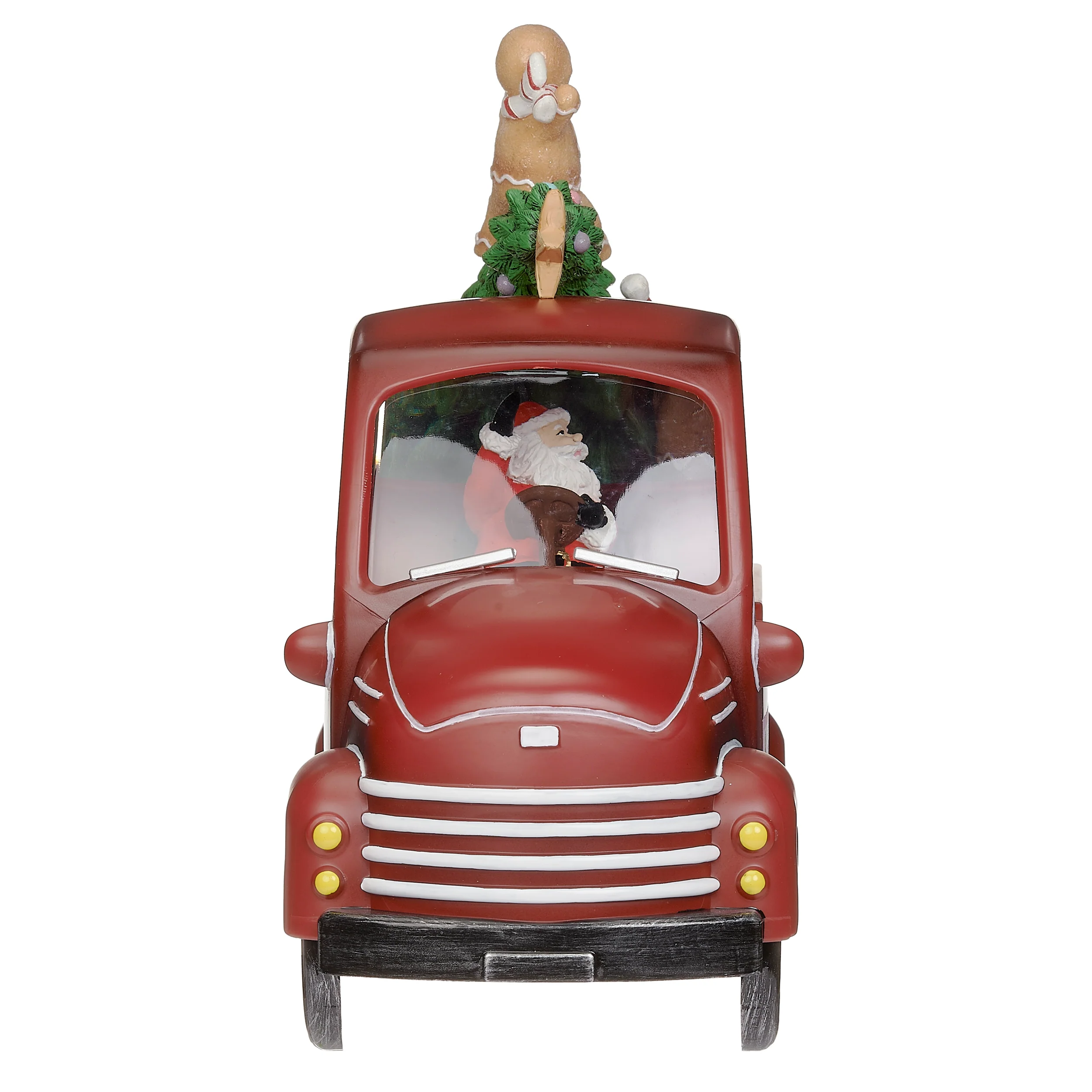 Lighted Swirl Santa & Gingerbread Truck - Image 3