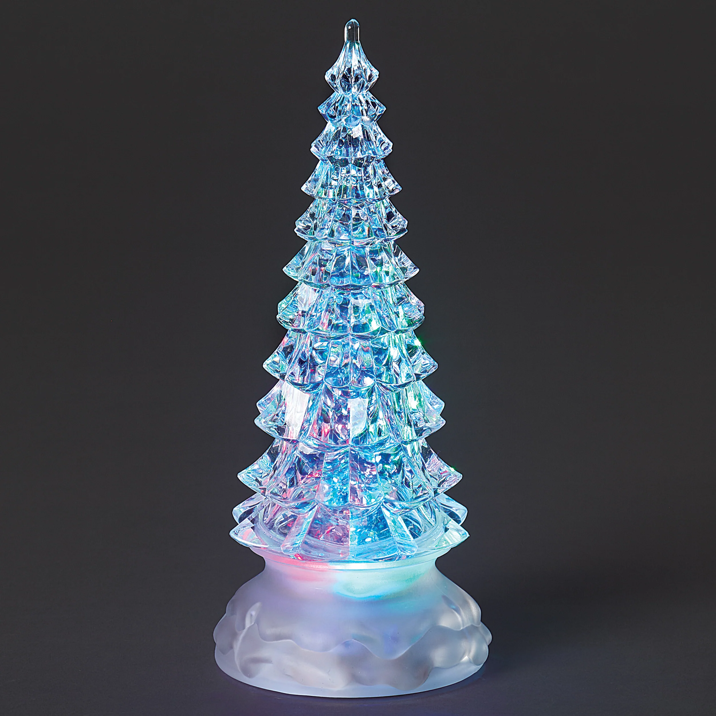 Confetti Lites Lighted Swirl Clear Faceted Tree with Multicolor Lights