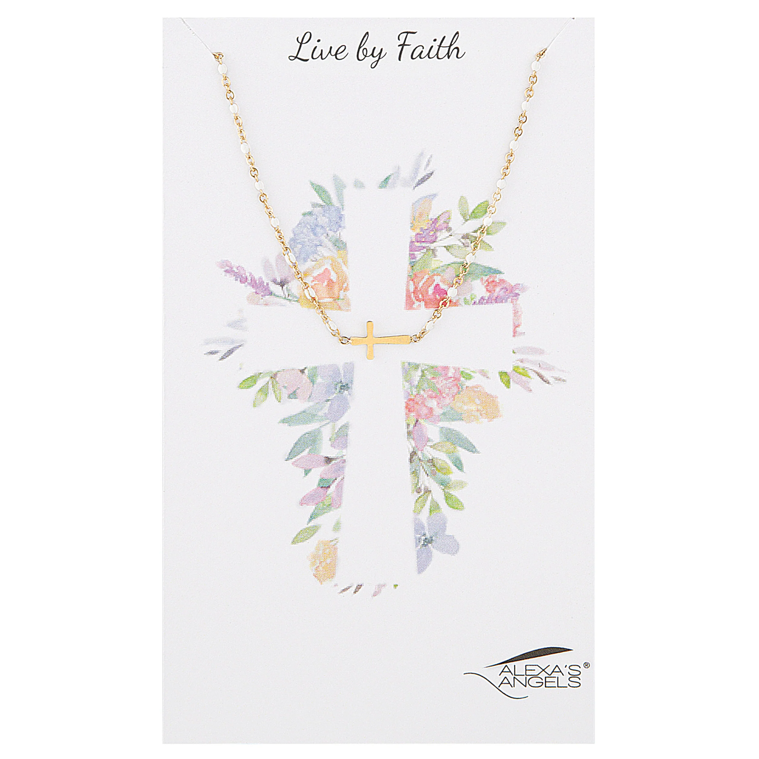 Alexa's Angels Live by Faith Cross Necklace – Children's Size - Image 2