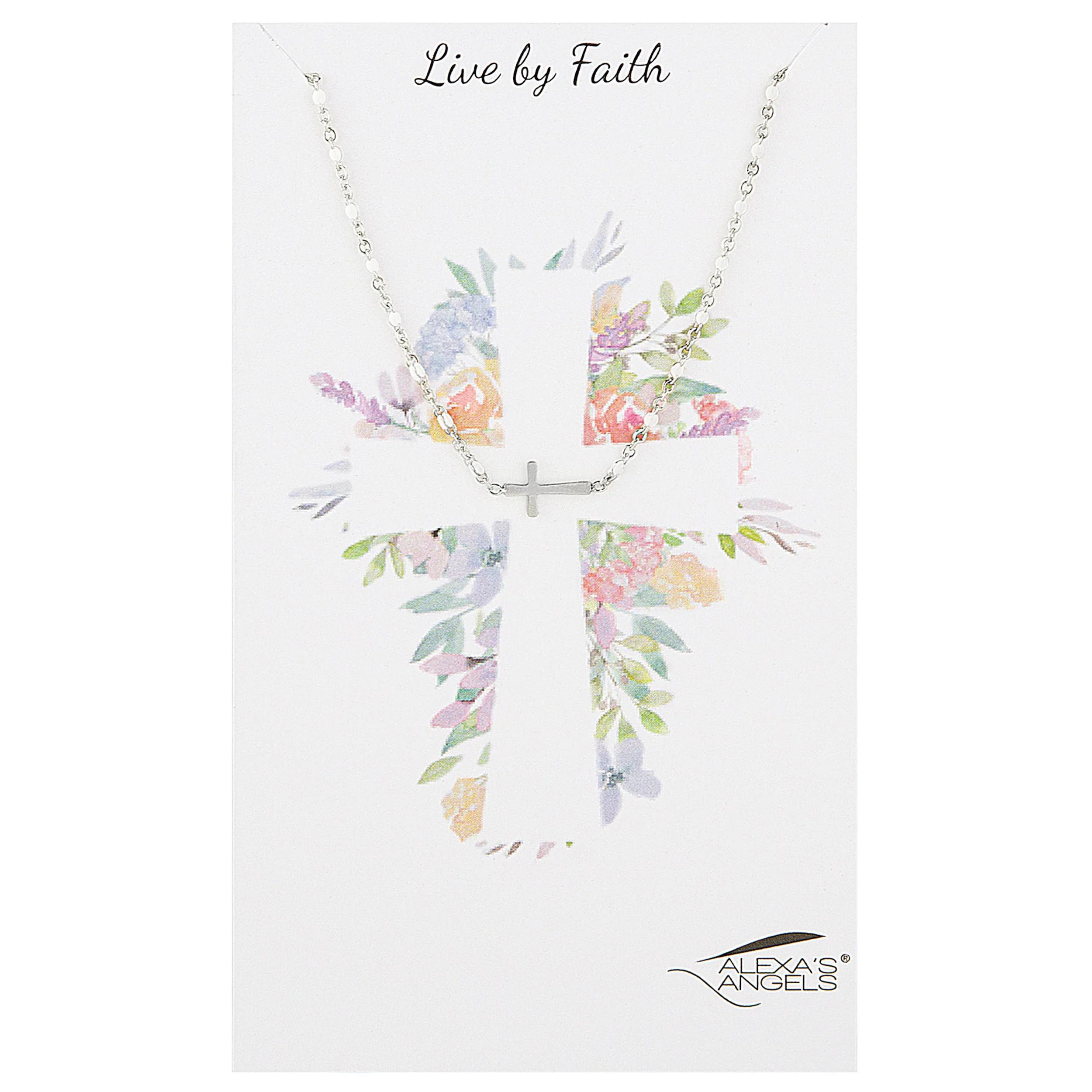 Alexa's Angels Live by Faith Cross Necklace – Children's Size - Image 4